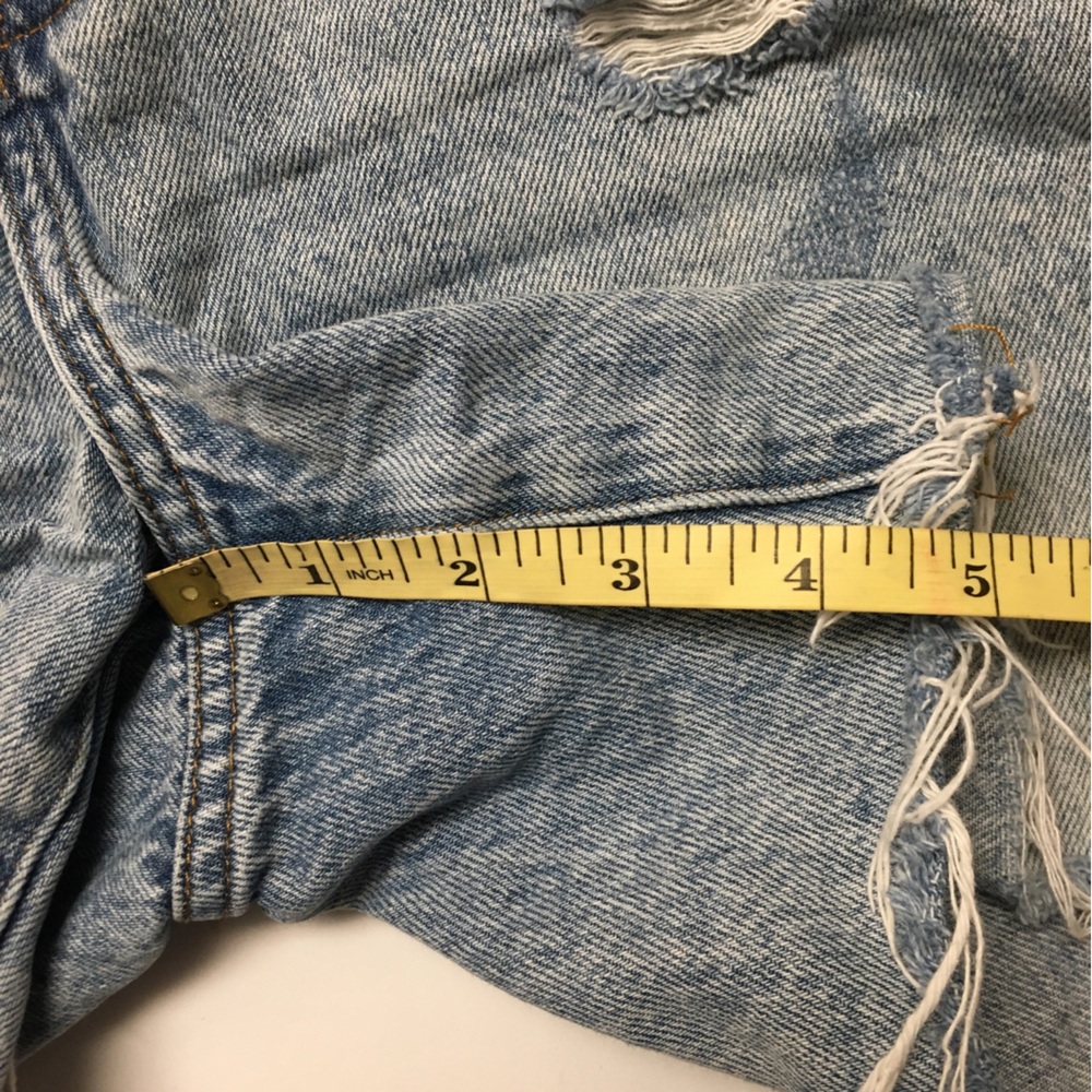 Anthropologie Pistola Cut Off Jean Shorts 26 Blue Button Fly 100% Cotton - Picture 5 of 9